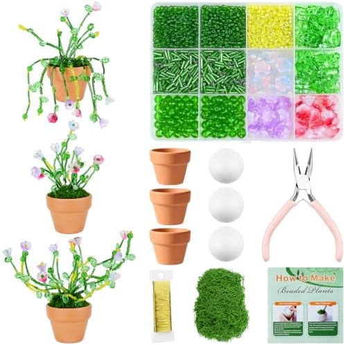 conglow DIY Beaded Flower Kit for Adults Make 3D Crystal Flower Pots by conglow