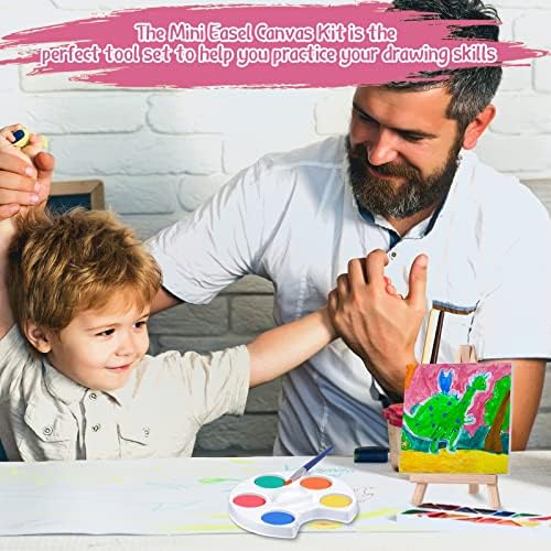 Crtiin 24 Set Mini Watercolor Paint Kit with 4x4 Canvas Easel Brush - Image 5