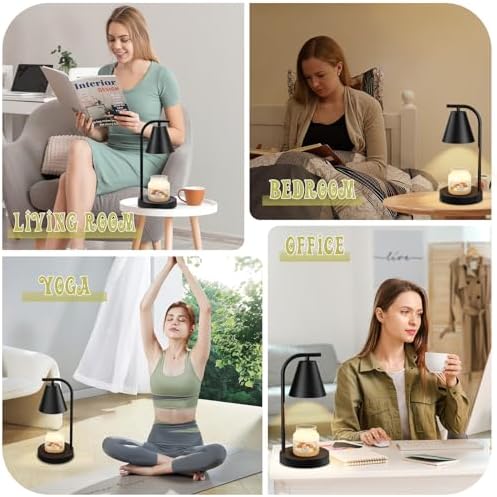 Hong-in Candle Warmer Lamp with Timer & Dimmer, Modern Home Decor,Black - Image 4