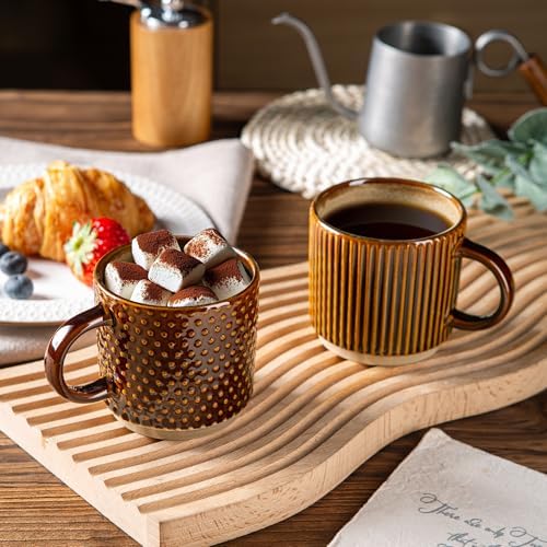 GBhome 6 OZ Stackable Coffee Mugs Set of 4, Ceramic Coffee Cups Set - Image 6