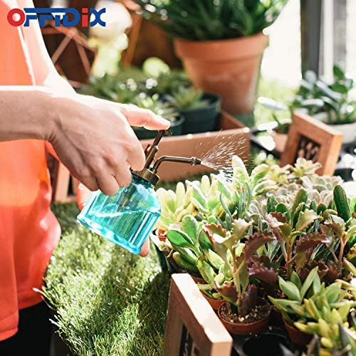 OFFIDIX Glass Spray Bottle, Blue Plant Mister Vintage Watering Can 6.7 oz - Image 6
