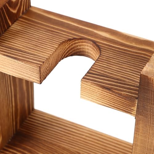 TOYANDONA Hydroponic Planter Vase with Wooden Stand, Desktop Water Propagation Bulb Vase for Air Plants, Contemporary Curved Plant Holder for Home and Office Decoration - Image 3