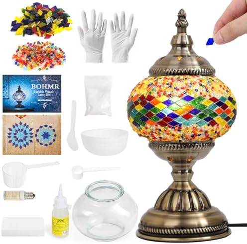 DIY Turkish Mosaic Lamp Kit for Adults/Teens, 5.2" Shade, Multicolor by YourVisionOurPrecision