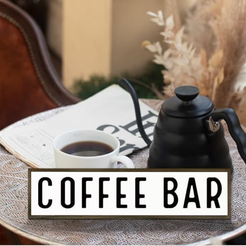 Coffee Bar Signs for Kitchen, Farmhouse Decor for Shelf, Rustic Wooden Wall Hanging Sign, Coffees Decoration for Cafe, Bar or Coffee Corner, Decorative Wooden Box Signs, 17.8x4x1.2 inches - Image 5