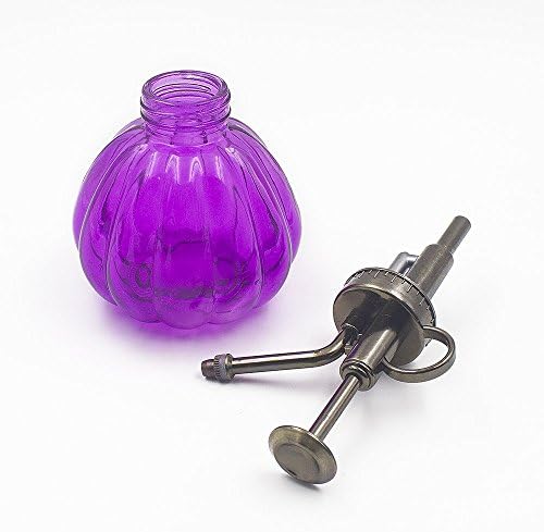 Flower Water Spray Bottle Can Pot Plant Mister | Vintage Pumpkin Style Decorative Glass Plant Atomizer Watering Can Pot with Pump for Terrariums Flowers Potted Plants (Purple) - Image 3