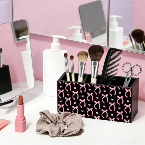 Pink and Black Bow Pen Pencil Holder for Desk Accessories Decor - Image 6