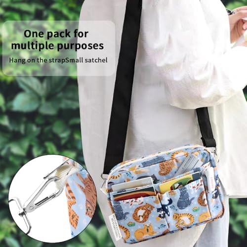 Multiple Pockets Portfolio Organizer with Zipper,Makeup Bag Pencil Pouch - Image 6