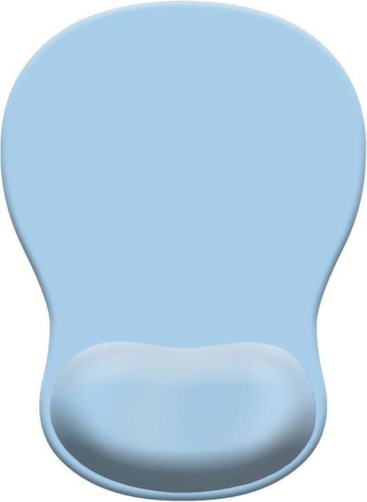 Gel Mouse Pad with Wrist Rest, Ergonomic Concave Wrist Support Mousepad with Non-Slip PU Base & Smooth Surface Comfortable Desk Accessories Mat for Office, Home Gaming and Study (05 Light Blue)