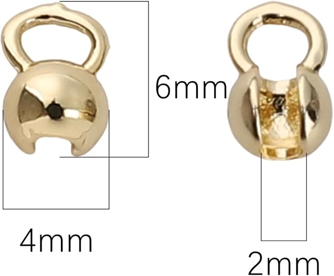14K Gold Plated Open Crimp Beads 4x6mm 30pcs for Jewelry Making Findings