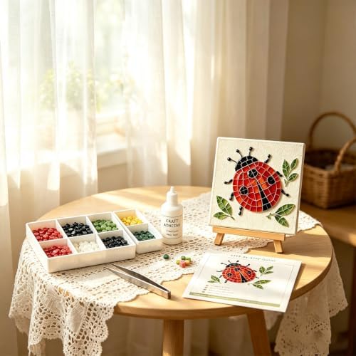 Garden Flowerpot Mosaic Art Kit Floral,Mosaic Art Kits for Adults，Style F - Image 5