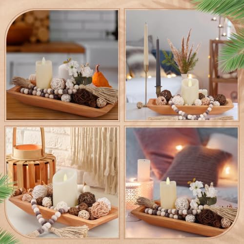 Teenyyou 17 Pcs Wooden Centerpiece Table Decorations, Light Brown - Image 6