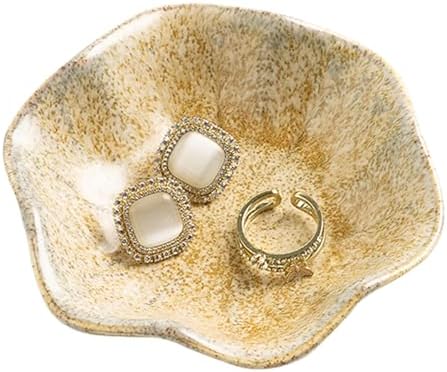 Ceramic Ring Dish, Jewelry Trinket Tray for Rings and Earrings by QNMUSUNC