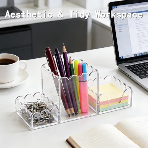 YAGELI Acrylic Desk Organizer Set of 3, Clear - Image 4