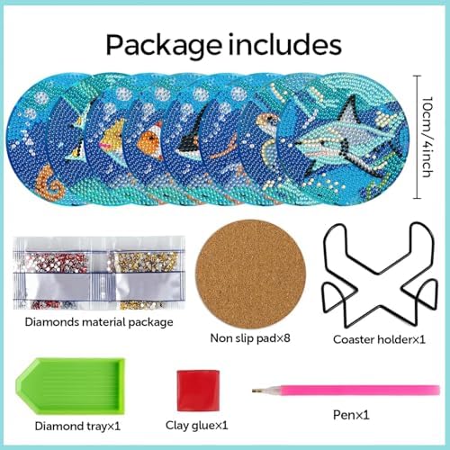 Leatrice Small Diamond Art Coasters Set Diamond Painting Kits for Adults - Image 2
