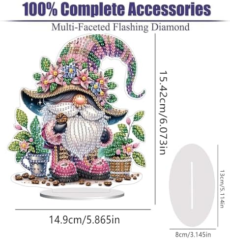Diamond Painting Kits for Adults Beginners, 5D Full Drill Dwarf Crystal Art Desktop Ornament, DIY Single Sided Home Office Desk Decor, Creative Craft Gift Set with Tools - Image 2