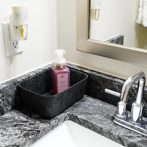 Welaxy Felt deep Storage Bins lidded Drawer Organizer Caddy Charcoal Box - Image 5