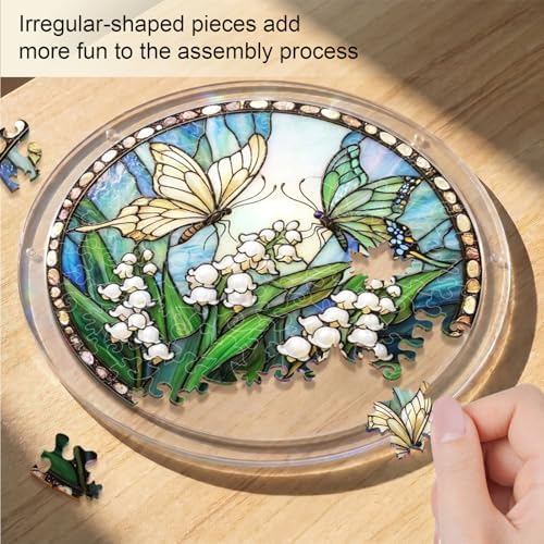 Acrylic Jigsaw Puzzle Suncatcher - Butterfly Flower - Image 2