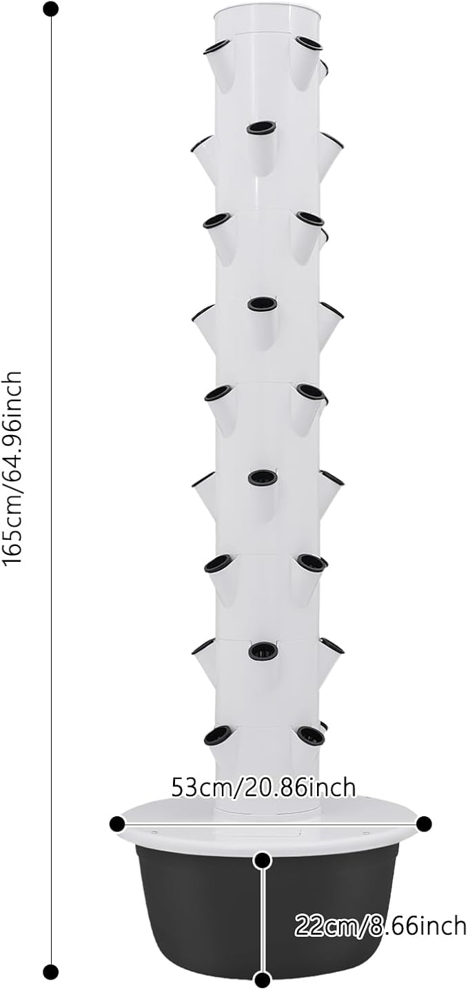 Indoor Hydroponics Growing System Kit with 36 Holes, 9-Tier Vertical Garden Tower with Submersible Pump & Timer, 7.93 Gallon Water Tank for Plant Herbs, Vegetables, Lettuce, Strawberries
