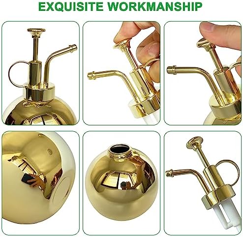 Stainless Steel Plant Sprayer, Small Watering Can, Modern Gardening Tool for Indoor Potted Plants, Gold Color - Image 3