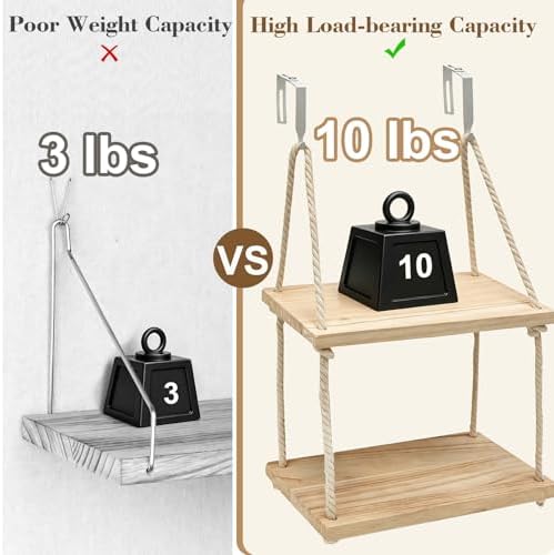 2 Tier Cubicle Shelf with Hooks, Wooden Hanging Organizer for Office - Image 7