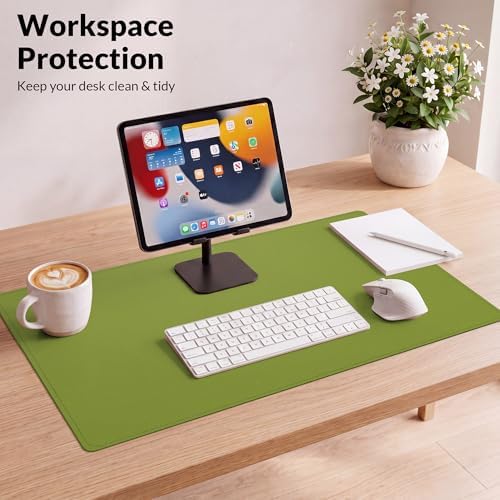 AFIING Cork Desk Mat, 35.4" x 17", Olive Green,Desk pad Protector - Image 6