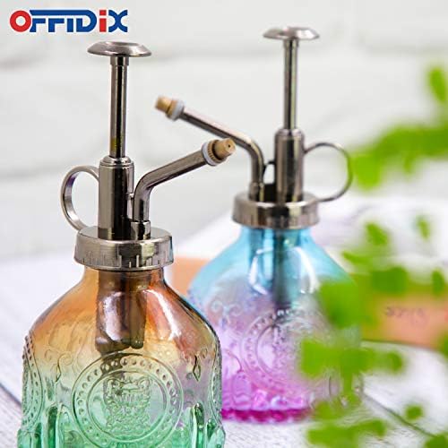 OFFIDIX Glass Plant Mister Spray Bottle, Vintage Spritzer, Succulent Watering Bottle with Bronze Plastic Top Pump, Small Sprayer Mister for Garden and Indoor Plants - Image 5