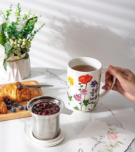 AmorArc Tea Cup With Infuser and Lid, 18oz Loose Leaf Tea Mug With Steeper - Image 5