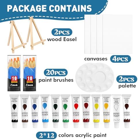 ESRICH 52PCS Acrylic Painting Kits for Adults and Couples - Image 6