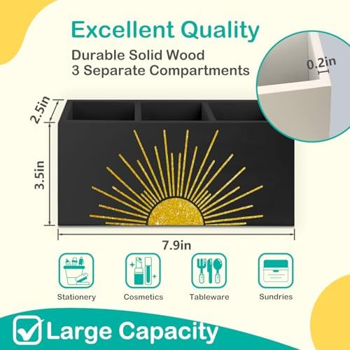 Boho Sunshine Pen Pencil Holder for Desk, Boho Office Decor, Gold Minimalist Sun Sunshine Sunrise Sunset Decorative Sign for Home Office Desk Tabletop Decor - Image 2
