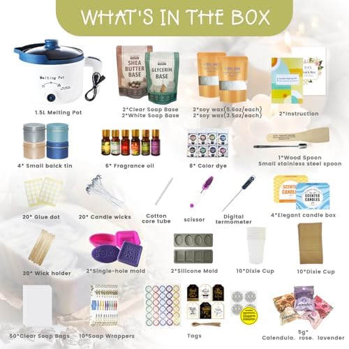 PIUH 2-in-1 Candle & Soap Making Kit for Adults Begineers DIY Craft Kit - Image 2