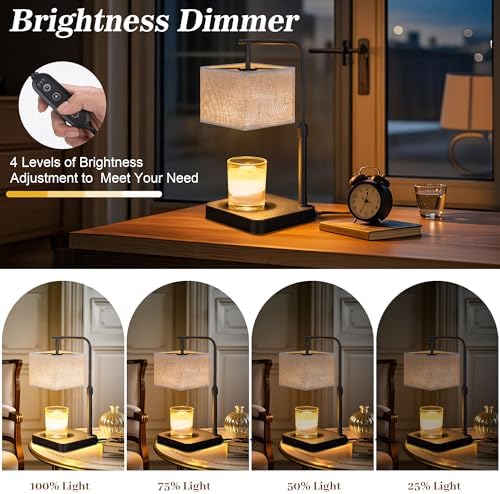MOAFINA Linen Candle Warmer Lamp with Timer, Height Adjustable Dimmable - Image 5