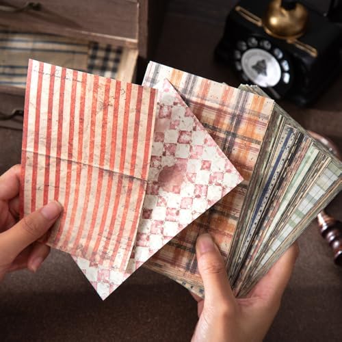 180 Sheets Vintage Stripe Pattern Scrapbook Paper, 3.9x5.5 Inch, 6 Assorted Set Background Decorative Paper Ephemera for Junk Journaling Supplies, Scrapbooking, Collage - Image 7