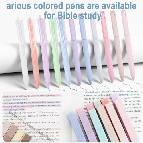 Bible Cover Case for Women, Study Supplies Kit, Highlighters Pens - Image 5