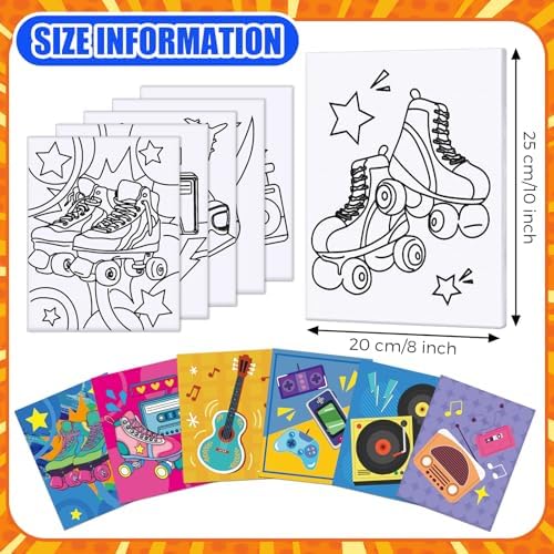 Sherr 75 Pcs 15 Set 90s Vintage Pre Drawn Canvas Kit for Painting Craft Sip - Image 2