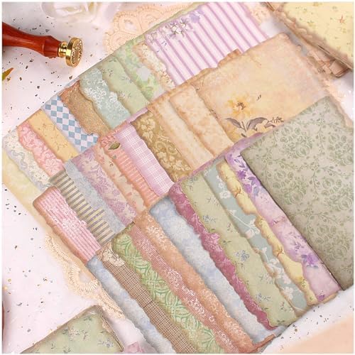 180 Sheets Vintage Scrapbook Paper, Journaling Scrapbooking Supplies, Antique Aged Looking Background Paper for Junk Journals Card Making Mixed Media Decoupage by Diuhofart