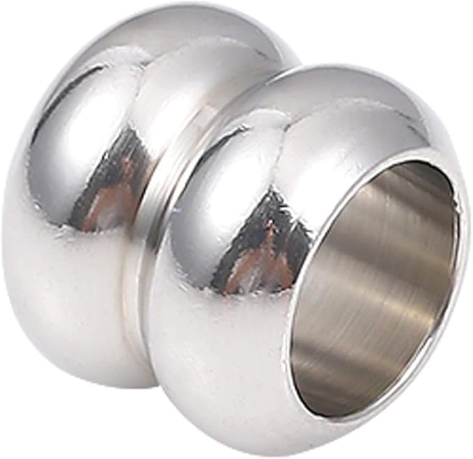 Stainless Steel Spacer Beads 8x9mm Double Threaded Loose Charm Caps Beads for DIY Jewelry Making 10pcs with 6mm Hole