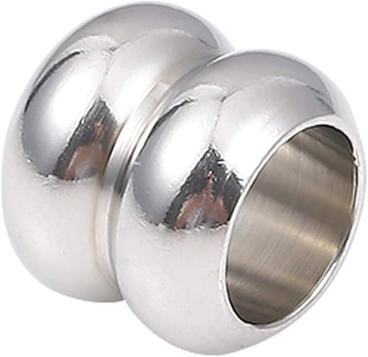 Stainless Steel Spacer Beads 8x9mm Double Threaded Loose Charm Caps Beads for DIY Jewelry Making 10pcs with 6mm Hole