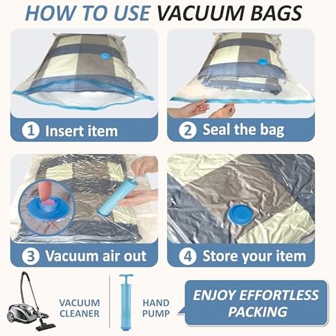 Vacuum Storage Bags with Hand Pump, Vacuum Seal Space Saver Bags,12 Small - Image 7