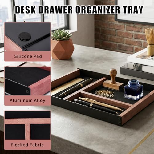 Takywep Minimalist 3-Compartment Desk Drawer Organizer - Image 4