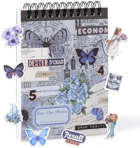 473pcs Vintage Washi Sticker Book & Blue Ephemera by RISYPISY