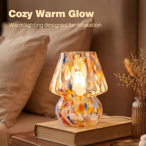 Small Mushroom Table Lamp for Bedside & Nightstand, Murano, Mixed - Image 5