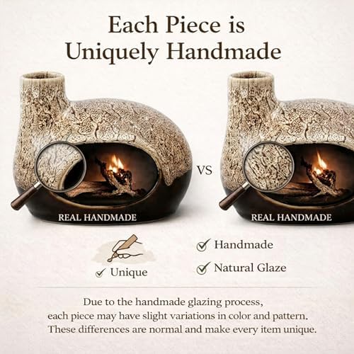 Handcrafted Ceramic Palo Santo Holder – Artistic Incense Burner for Meditation, Mindfulness and Zen Home Decor – Wabi-Sabi Style Cone Sculpture, Gift for Yoga, Relaxation & Aromatherapy (White) - Image 4