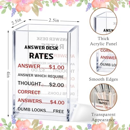 Funny Acrylic Pen Holder Cup, Office Desk Decor Pencil Holder Organizer, Coworker Appreciation Gift, Employee Team Gift, Boss Desk Accessories for Women Men - Image 3