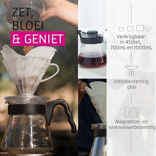 Hario V60 Glass Coffee Server, 1000ml, Black - Image 3