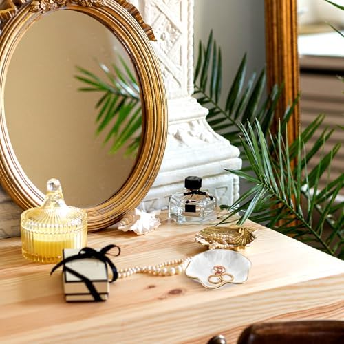 8 PCS Small Ceramic Jewelry Tray Decorative Ring Tray Exquisite Small Ceramic Trinket Dish for Earrings, Rings, Key Wedding Birthdays Jewelry Bowl Gifts(White, 4.3in) - Image 6