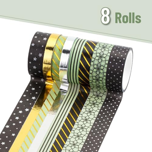 Mr. Pen- Washi Tape Set, 8 Rolls, Assorted Sizes, 5 Yards/Roll - Image 2