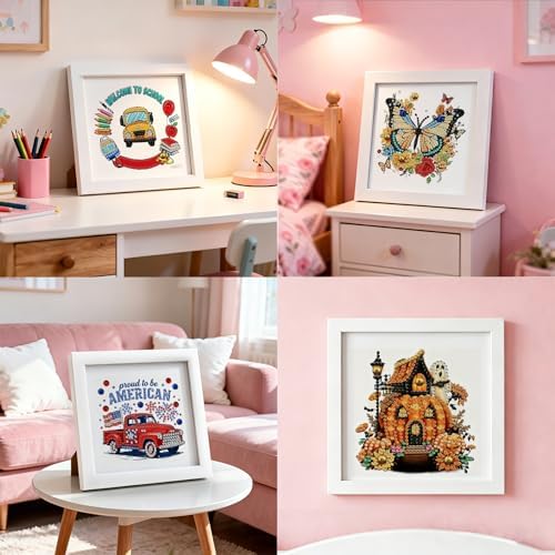 DOZEEZOP 12-Pack Small Diamond Art Kit for Adults Teens 7"x7" - Image 2