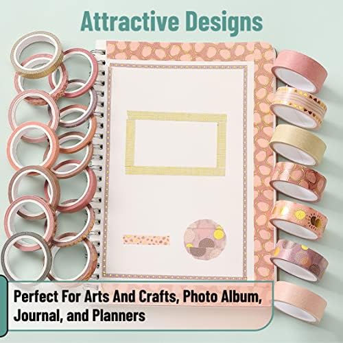 Mr. Pen- Washi Tape Set, 21 Rolls, Assorted Sizes, Boho Design - Image 5