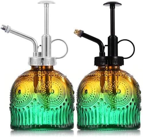 2 Pieces Glass Plant Mister Spray Bottle for Indoor Plant Spritzer Succulent Watering Bottle - Gradual Green by GXFCCYXT