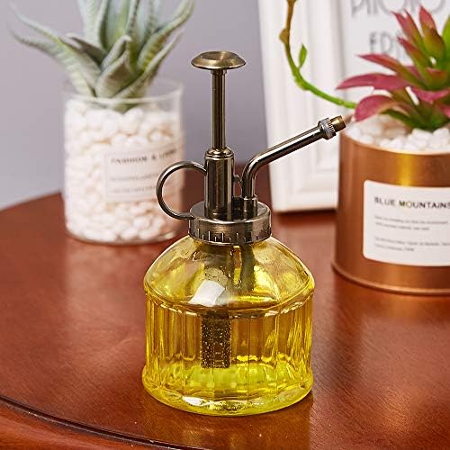 Glass Plant Mister Spray Bottle for Indoor Plants, Vintage Style Yellow - Image 5